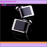 Plus Minus Co High Quality and Trendy Red Crystal Luxury Cufflinks for Men, view 3