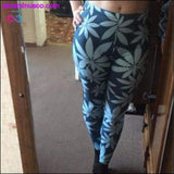 Plus Minus Co High Quality Blizzard Marijuana Leaf Leggings, view 5