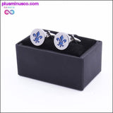 Plus Minus Co High Quality Classic Blue Enamel Silver Round Tie Clips &, view 2