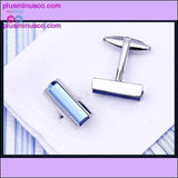 Plus Minus Co High Quality Luxury Blue Crystal Cufflinks for Men, view 2