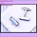 Plus Minus Co High Quality Luxury Blue Crystal Cufflinks for Men, view 5