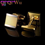 Plus Minus Co High Quality Luxury Casual & Sporty Gold Square Cufflinks, view 2