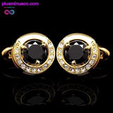 Plus Minus Co High Quality Luxury Gold Round Cufflinks for Men, view 3