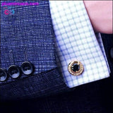 Plus Minus Co High Quality Luxury Gold Round Cufflinks for Men, view 4