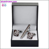 Plus Minus Co High Quality Luxury Tie Clip Round Cufflinks Gift Set, view 2