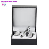 Plus Minus Co High Quality Luxury Tie Clip Round Cufflinks Gift Set, view 4