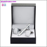 Plus Minus Co High Quality Luxury Tie Clip Round Cufflinks Gift Set, view 6