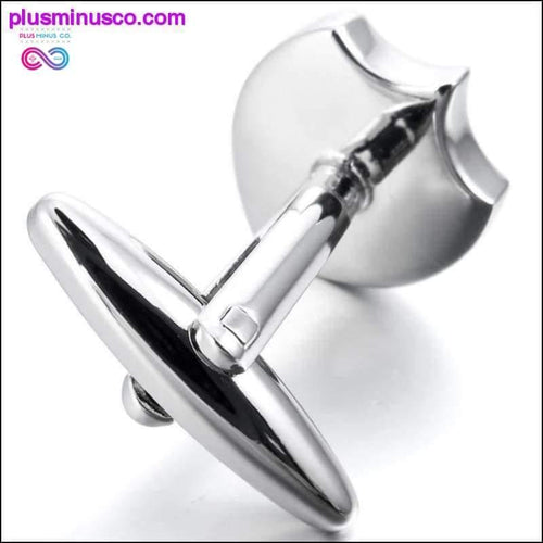 Plus Minus Co High Quality Rhodium Plated Knight Fleur De Lis Tie Clips &