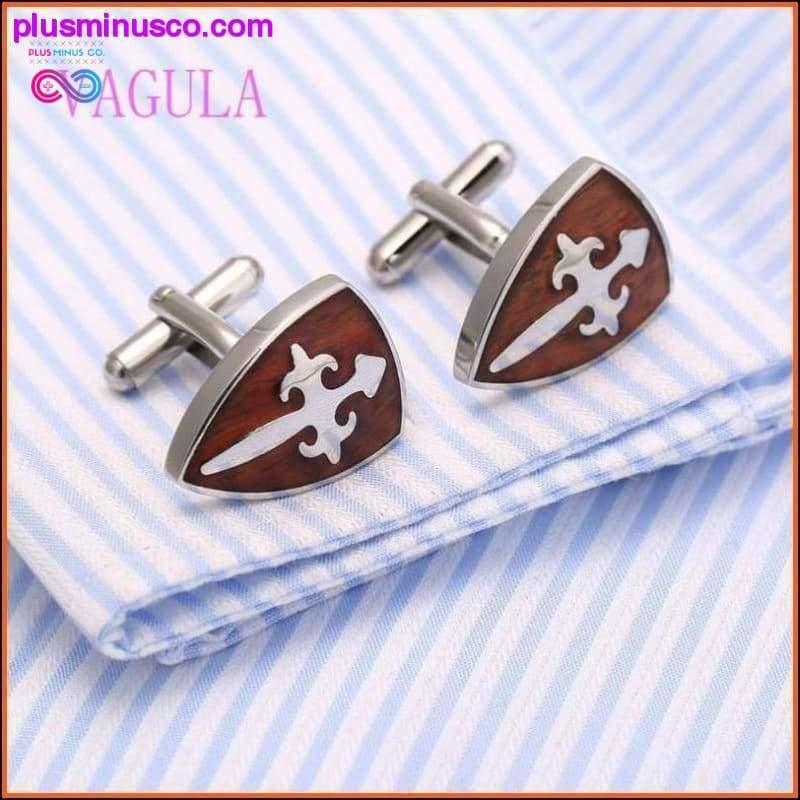 Plus Minus Co High Quality Wood Cufflinks for Men - Brass Shirt Luxury
