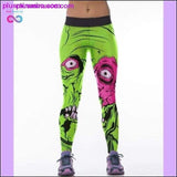 Plus Minus Co High Waist 3D Green Weed Leaf Casual Leggings, view 4