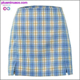 Plus Minus Co High waist plaid cut skirt women 2023 summer vintage cara, view 2
