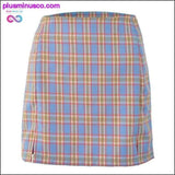 Plus Minus Co High waist plaid cut skirt women 2023 summer vintage cara, view 4