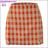 Plus Minus Co High waist plaid cut skirt women 2023 summer vintage cara, view 5