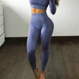 Plus Minus Co High Waist Seamless Push Up Women Fitness Leggings Anti Cellulite Push Up Leggings, view 3