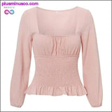 Plus Minus Co High Waist Twist Chic Crop Top Blouse wit Plus Sizes, view 3