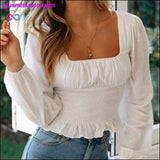 Plus Minus Co High Waist Twist Chic Crop Top Blouse wit Plus Sizes, view 5