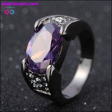 Plus Minus Co Ruby Obsidian Hip-hop Black Gold Ring Party Wedding Sapphire, view 2