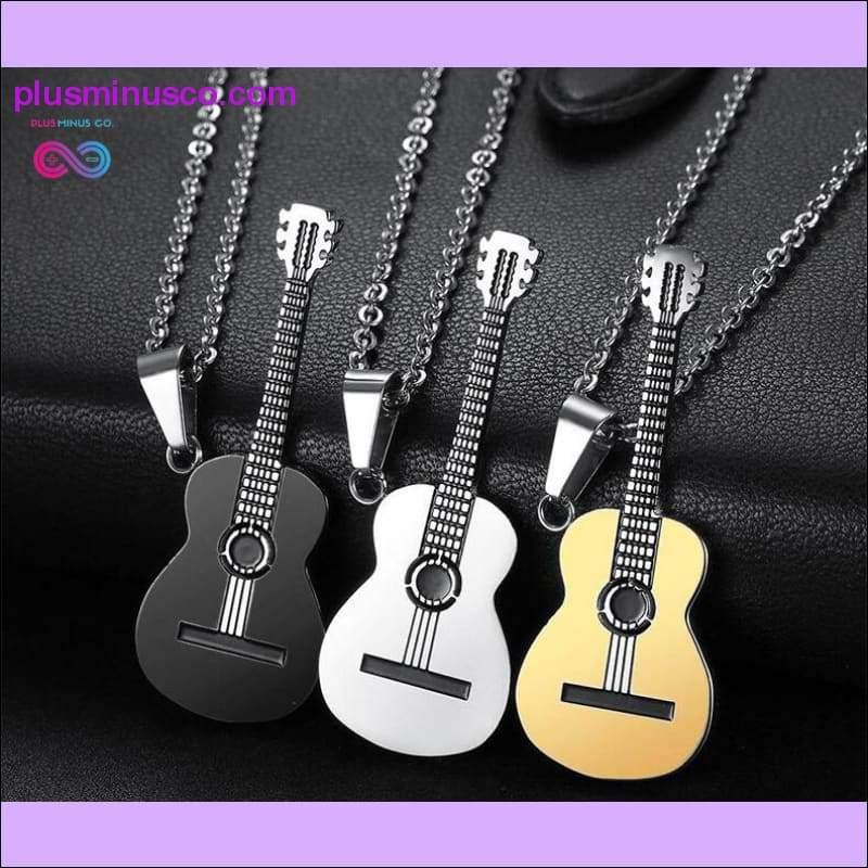 Plus Minus Co Hip Hop Titanium Steel Chain Necklace Classical Music Guitar