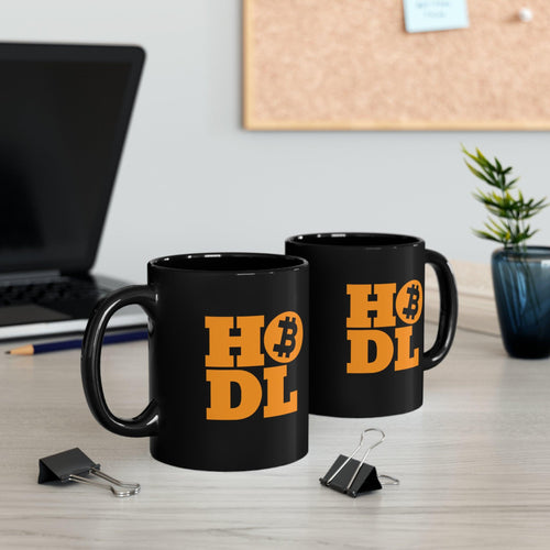 Plus Minus Co HODL Bitcoin Black Mug (11oz, 15oz)
