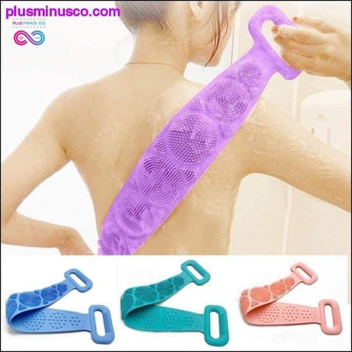 Plus Minus Co Hot Body Wash Silicone Body Scrubber Belt Double Side Shower