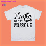 Plus Minus Co Hustle for that muscle T-Shirts, view 3