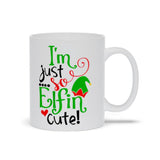 Plus Minus Co I'm Just So Elfin Cute! Mugs, Holiday, Christmas, Merry Christmas, Holiday Gift, Novelty Item, Funny Christmas Mugs, view 5