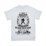Plus Minus Co I Am A Aquarius Woman, i was born with my heart on my sleeve, A mouth i can't control Zodiac Aquarius, Gift for Aquarius, Aquarius Birthday, view 2