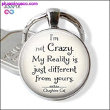Plus Minus Co I Am Not Crazy Funny Quote Glass Cabochon Keychain Keyring, view 2