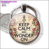 Plus Minus Co I Am Not Crazy Funny Quote Glass Cabochon Keychain Keyring, view 6