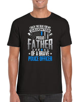 Plus Minus Co I Back The Blue For My Daughter Proud Father of Police Officer T-shirt, view 2