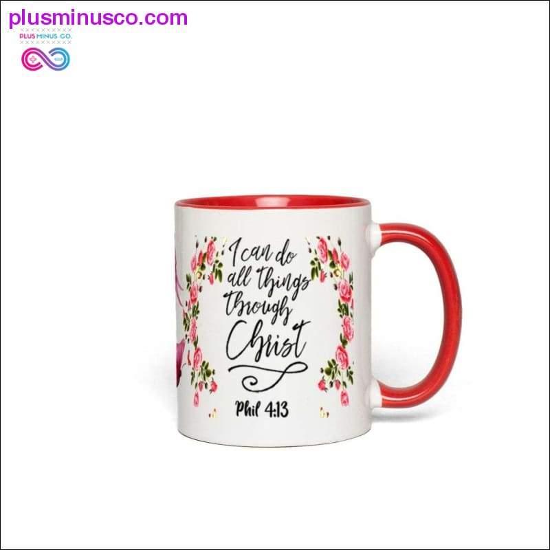 Plus Minus Co I can do all things through Christ Accent Mugs