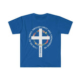 Plus Minus Co I can do all things through Christ who strengthens me, Philippians 4:13, Bible verse, Unisex Soft style T-Shirt, view 2