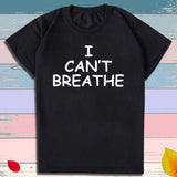 Plus Minus Co I Can't Breathe Letter Print Short Sleeve T-Shirt, view 3