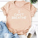 Plus Minus Co I Can't Breathe Letter Print Short Sleeve T-Shirt, view 6