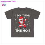 Plus Minus Co Funny Christmas Santa T-shirt - I Do It For the Ho's, view 2