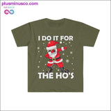 Plus Minus Co Funny Christmas Santa T-shirt - I Do It For the Ho's, view 4