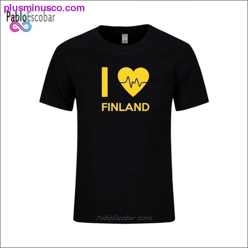 Plus Minus Co I Love Finland Letter Printed T-shirts Men Summer Fashion