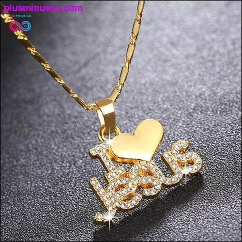 Plus Minus Co I Love Jesus pendant necklace for women gold/silver/rose