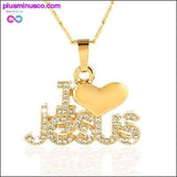 Plus Minus Co I Love Jesus pendant necklace for women gold/silver/rose, view 2