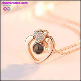 Plus Minus Co I love You Projection Heart Necklace in 100 Languages, view 3