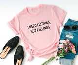 Plus Minus Co I need clothes not feelings valentine day women tshirt, view 2