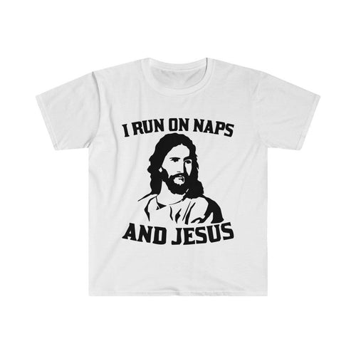Plus Minus Co I run on naps and Jesus, religious shirt, christian shirt, spiritual shirt, faith shirt, jesus shirt, napping shirt, lazy shirt, nap shirt