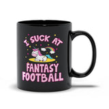Plus Minus Co I Suck At Fantasy Football Black Mugs, Football Mug, Fantasy Football Ceramic Mug, Fantasy Football Mug, Fantasy League Coffee Cup, view 2
