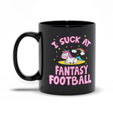 Plus Minus Co I Suck At Fantasy Football Black Mugs, Football Mug, Fantasy Football Ceramic Mug, Fantasy Football Mug, Fantasy League Coffee Cup, view 5