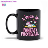 Plus Minus Co I suck at Fantasy Football Black Mugs, view 2