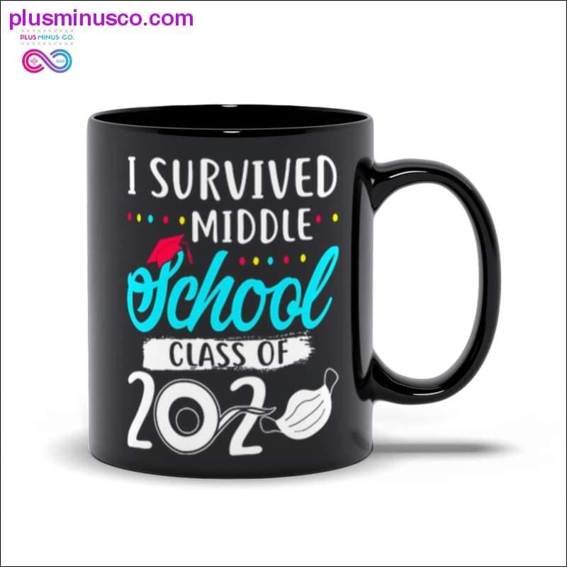 Plus Minus Co I survived middle school class of 2020 Black Mugs