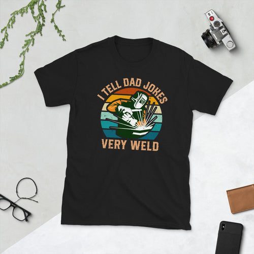 Plus Minus Co I tell dad jokes very weld Unisex Tee
