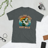 Plus Minus Co I tell dad jokes very weld Unisex Tee, view 3