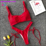 Plus Minus Co In-X Bandage High Cut Monokini at PlusMinusCo.com, view 4