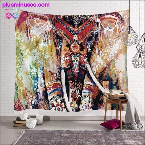 Plus Minus Co Indian Mandalas Wall Multi Color Indian Elephant Tapestry